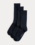 Autograph Egyptian Cotton Ribbed Socks 3 Pack - British product