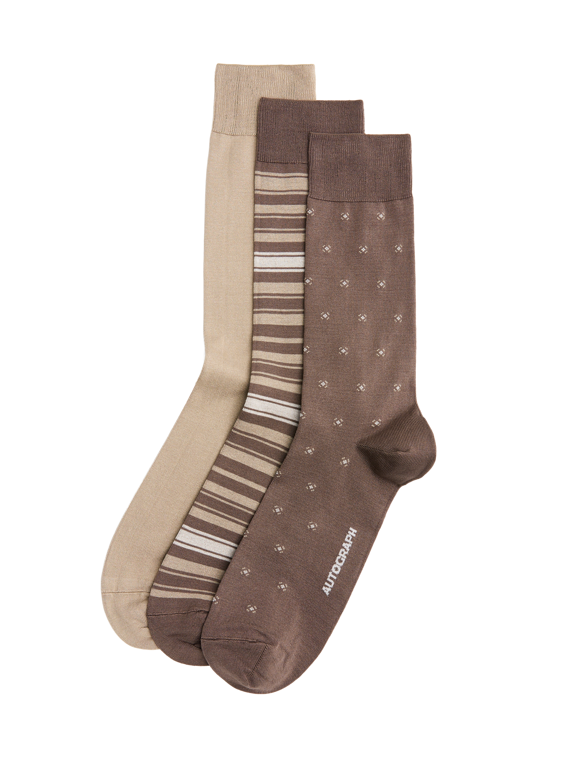 Autograph 3 pack mercerised cotton rich socks (British brand)