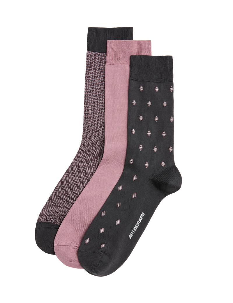 Autograph mercerised cotton rich socks 3-pack (British brand)