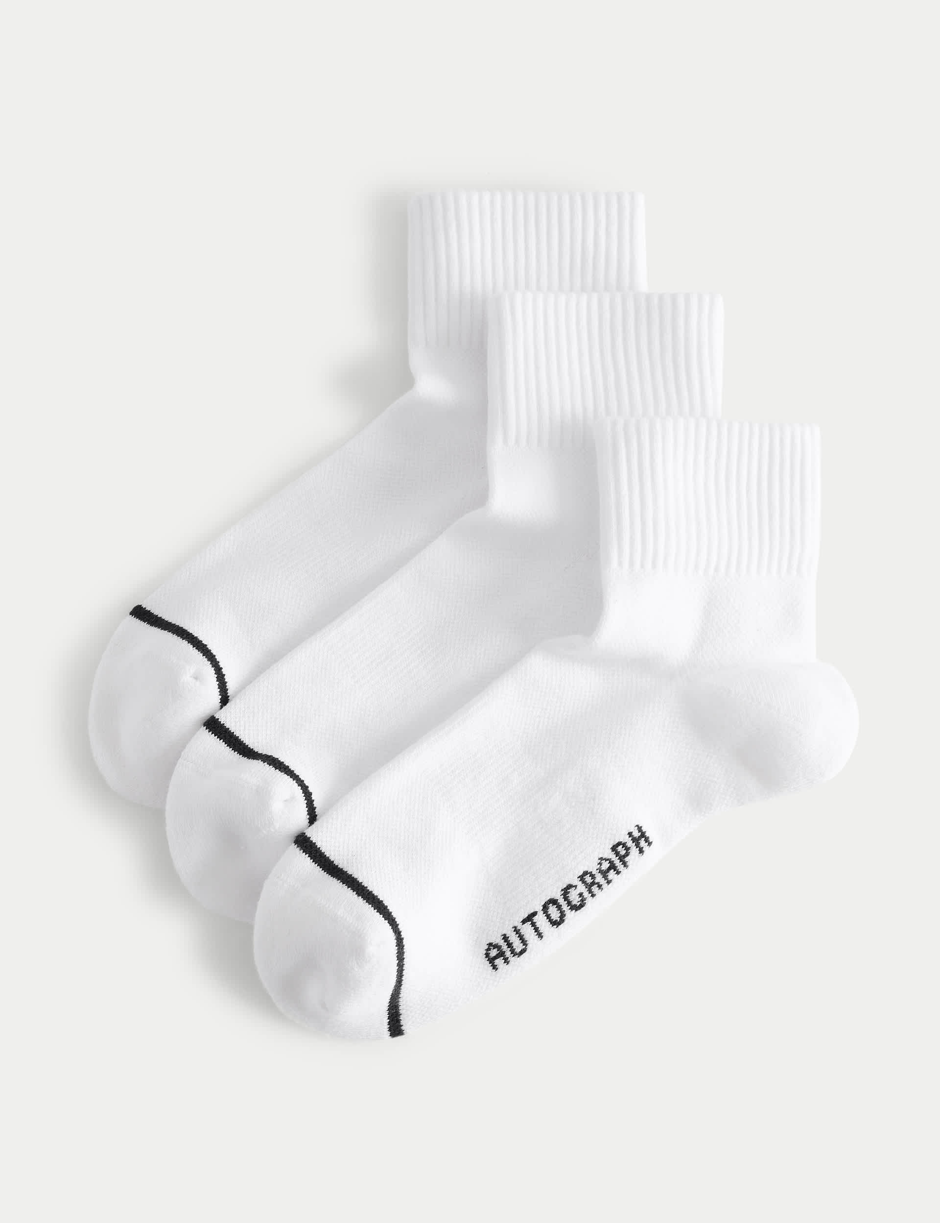 Autograph Pima cotton quarter liner socks 3 pack - British product