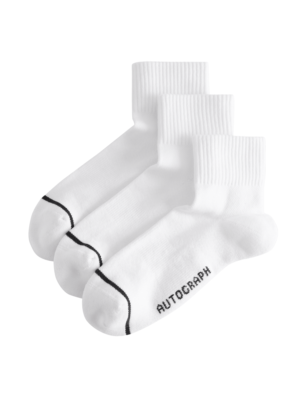 Autograph Pima Cotton Rich Quarter Liner Socks 3 Pack