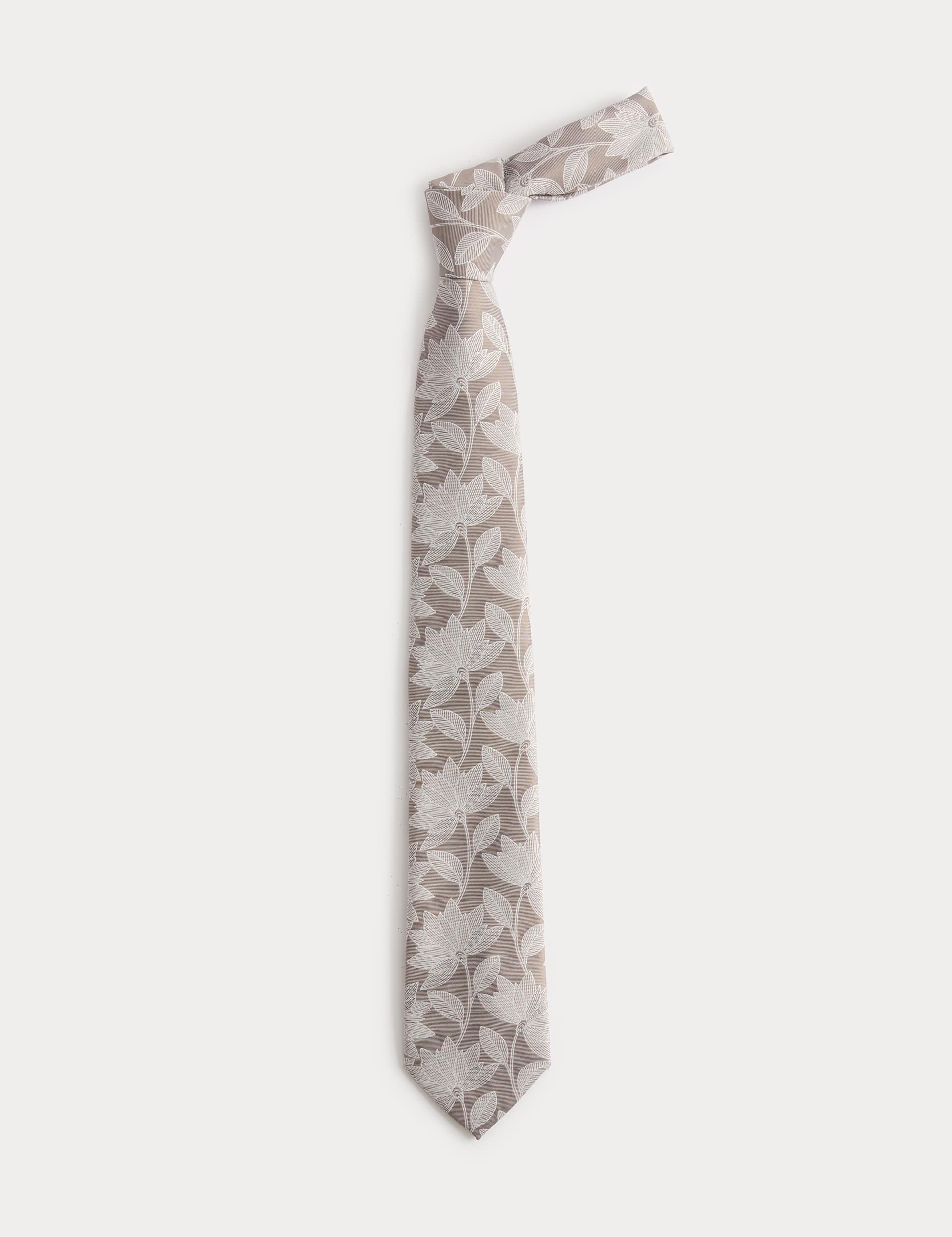M&S floral fan tie regular width 8cm, UK version