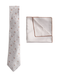 M&S Pure Silk Ditsy Floral Tie and Handkerchief Set