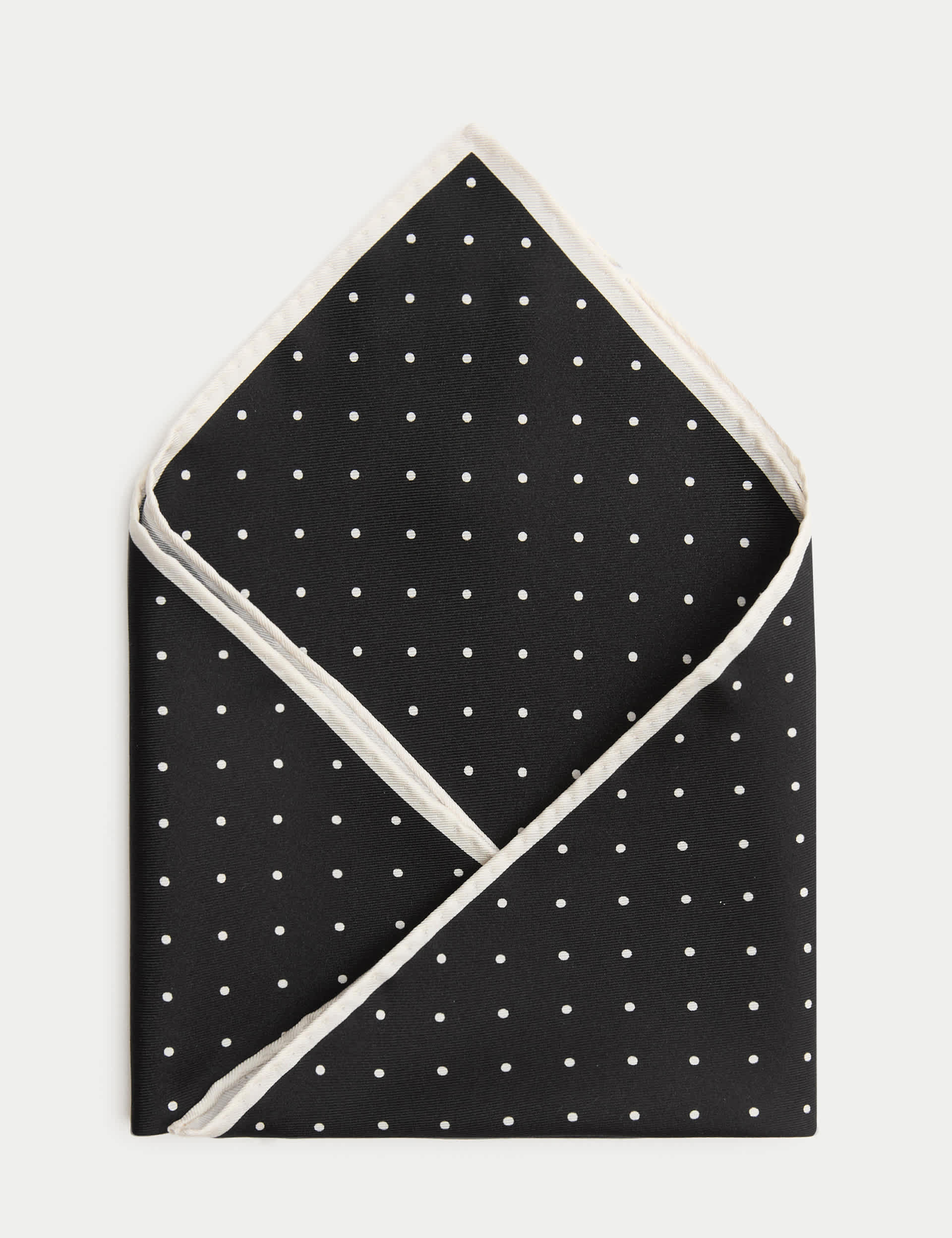 Autograph polka dot pure silk pocket square, UK version