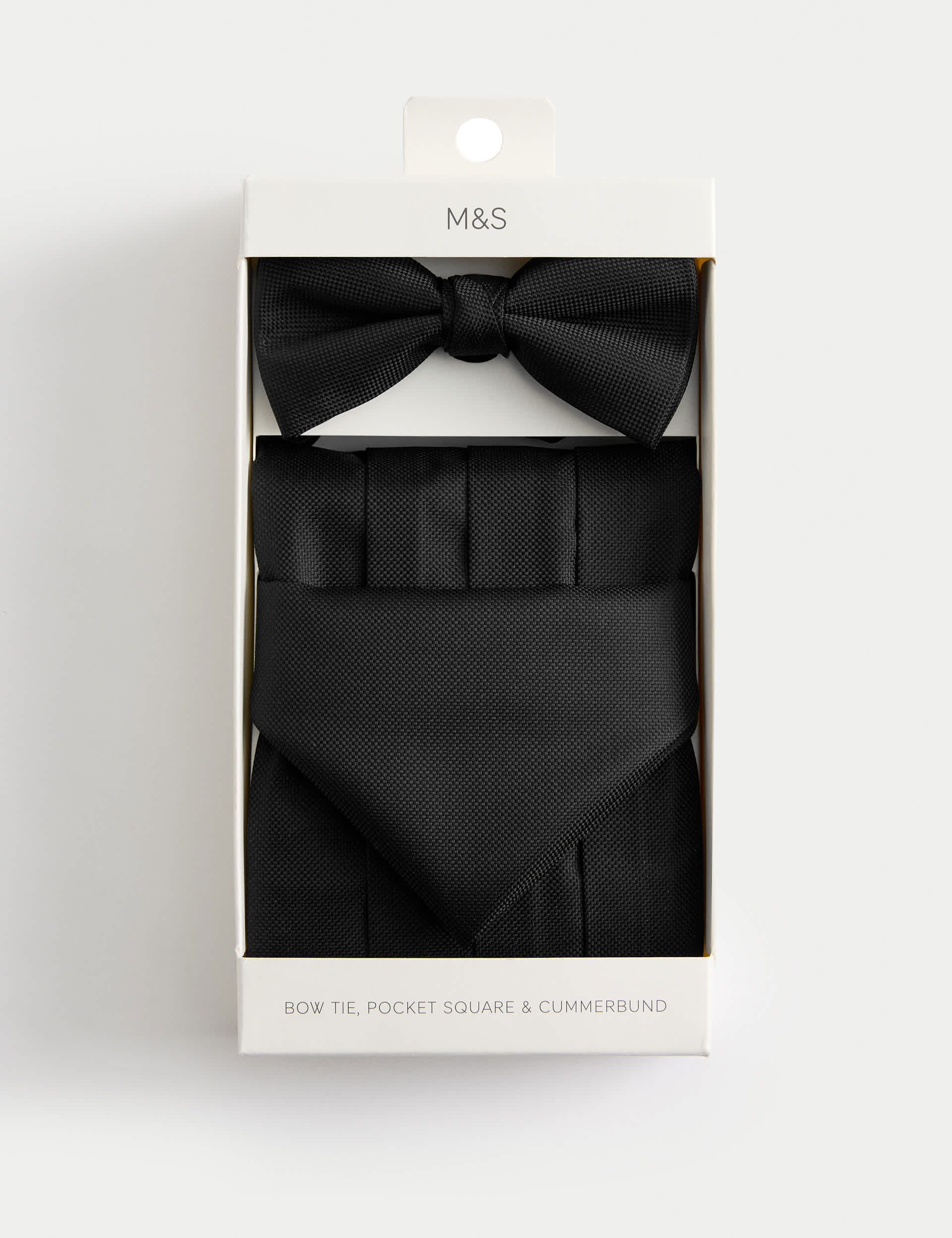 M&S textured bow tie handkerchief cummerbund set, imported from the UK