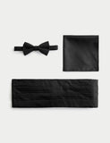 M&S textured bow tie handkerchief cummerbund set, imported from the UK