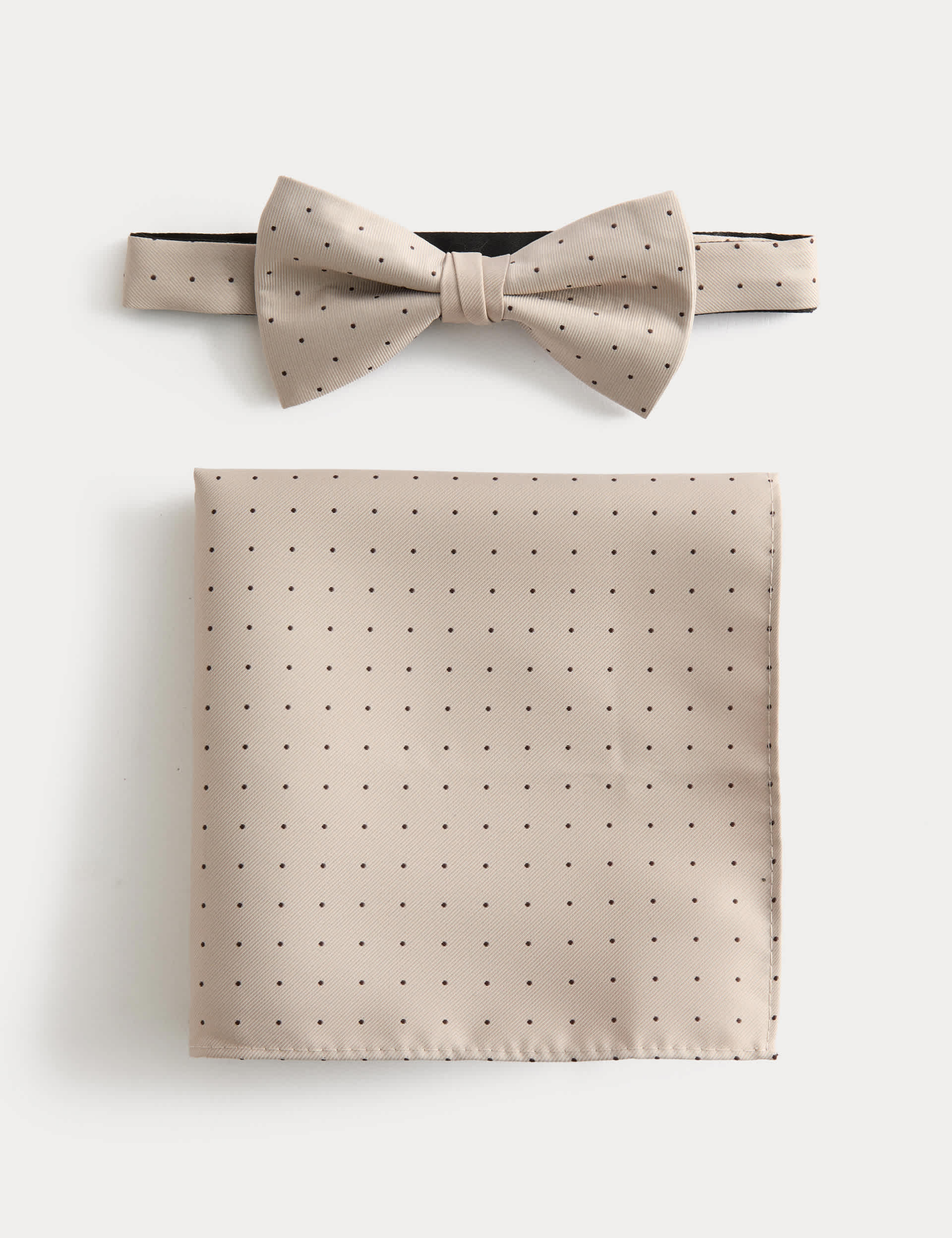 M&S polka dot bow tie and handkerchief set, imported from the UK