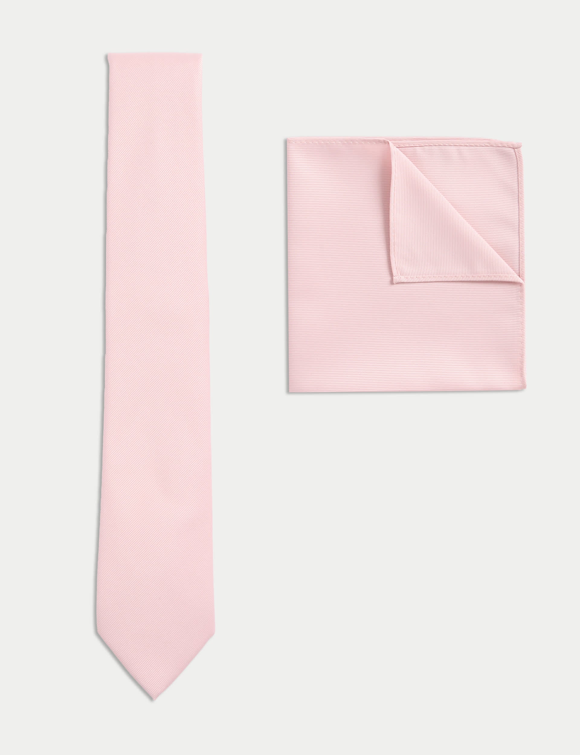 M&S Tie & Pocket Square Set Slim Width 7cm