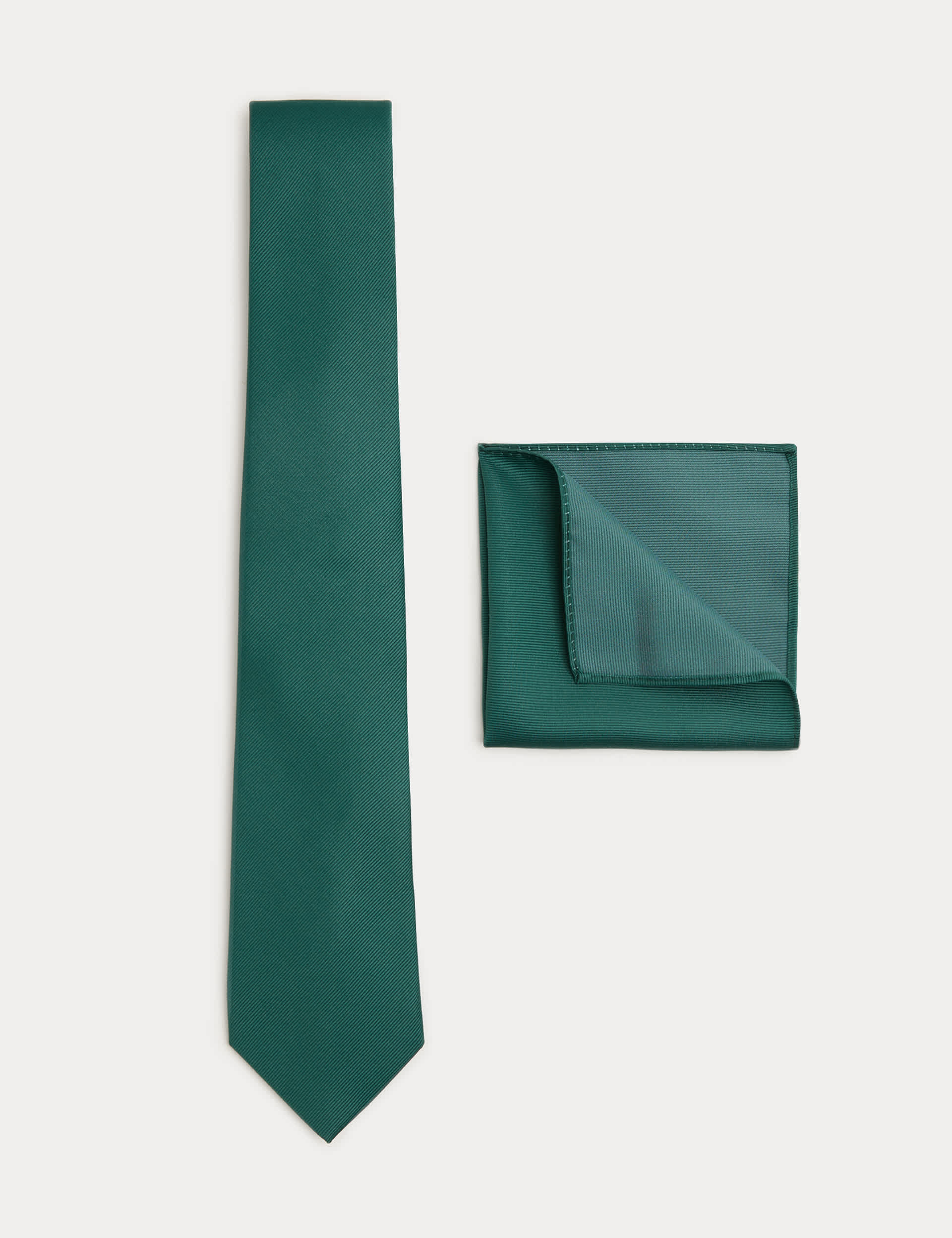 M&S Tie & Pocket Square Set Slim Width 7cm
