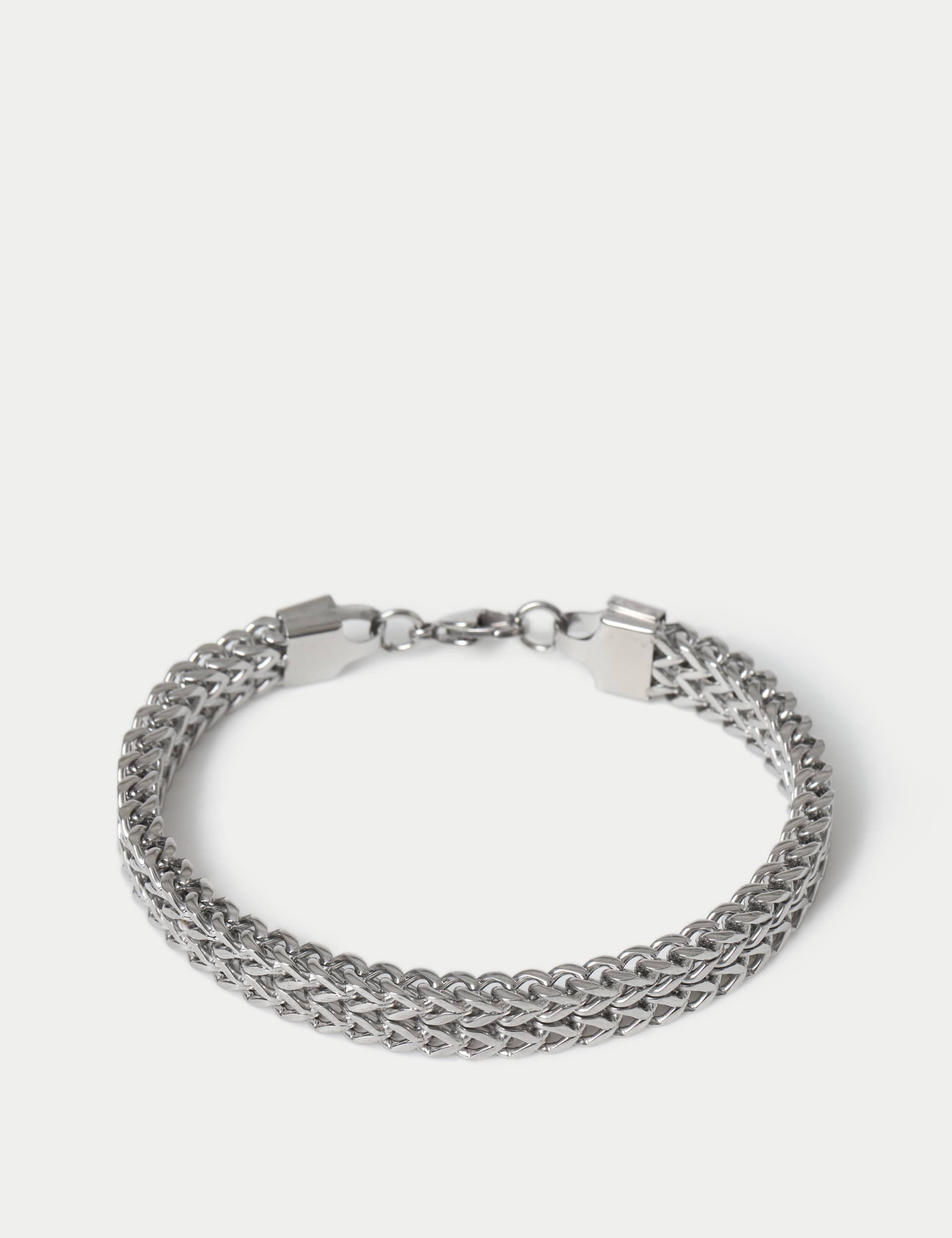 Stainless steel chunky chain bracelet silver tone, imported from the UK