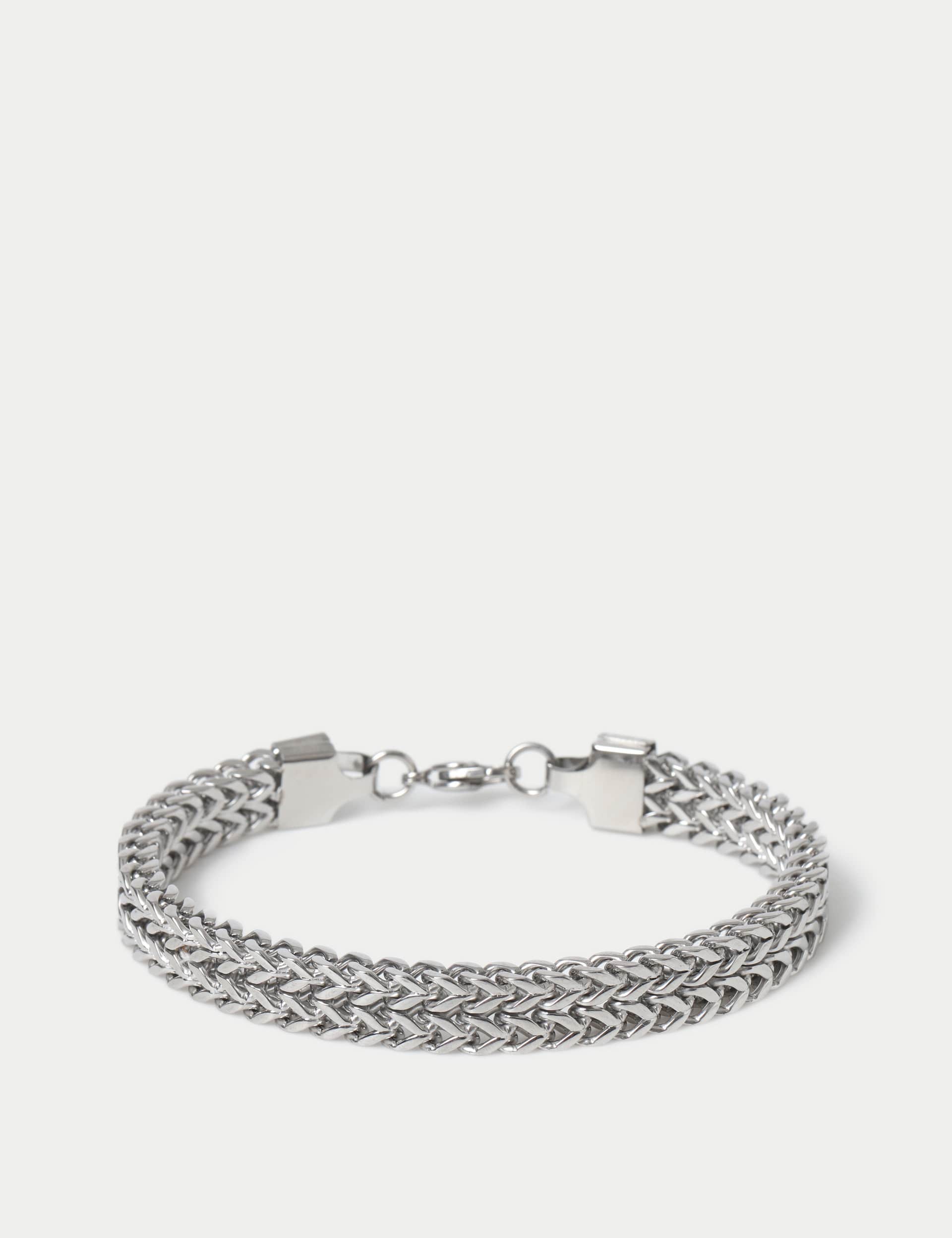 Stainless steel chunky chain bracelet silver tone, imported from the UK