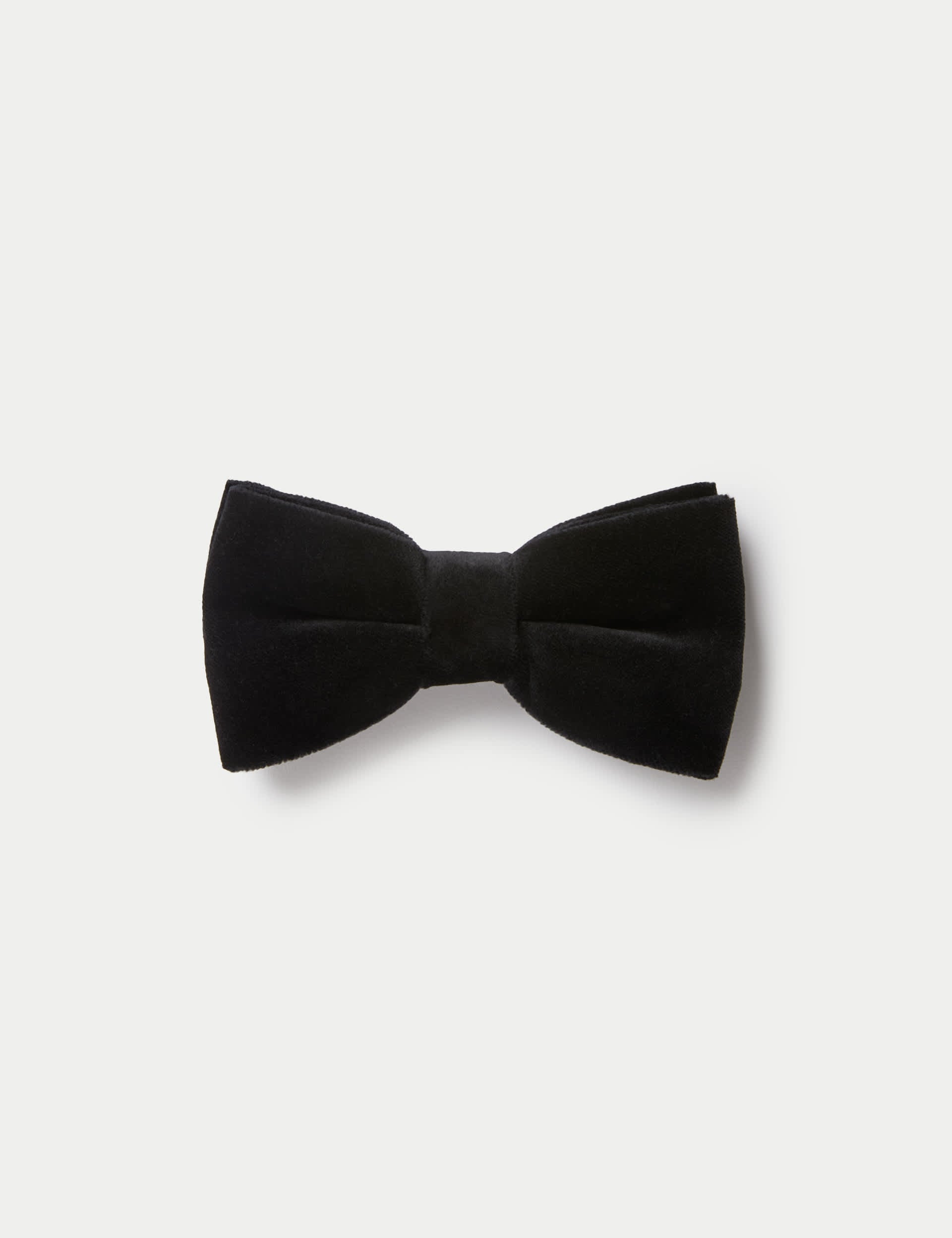 Jaeger velvet bow tie in cotton (British brand)