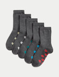 Happy Faces cotton rich school socks 5 pack, UK version