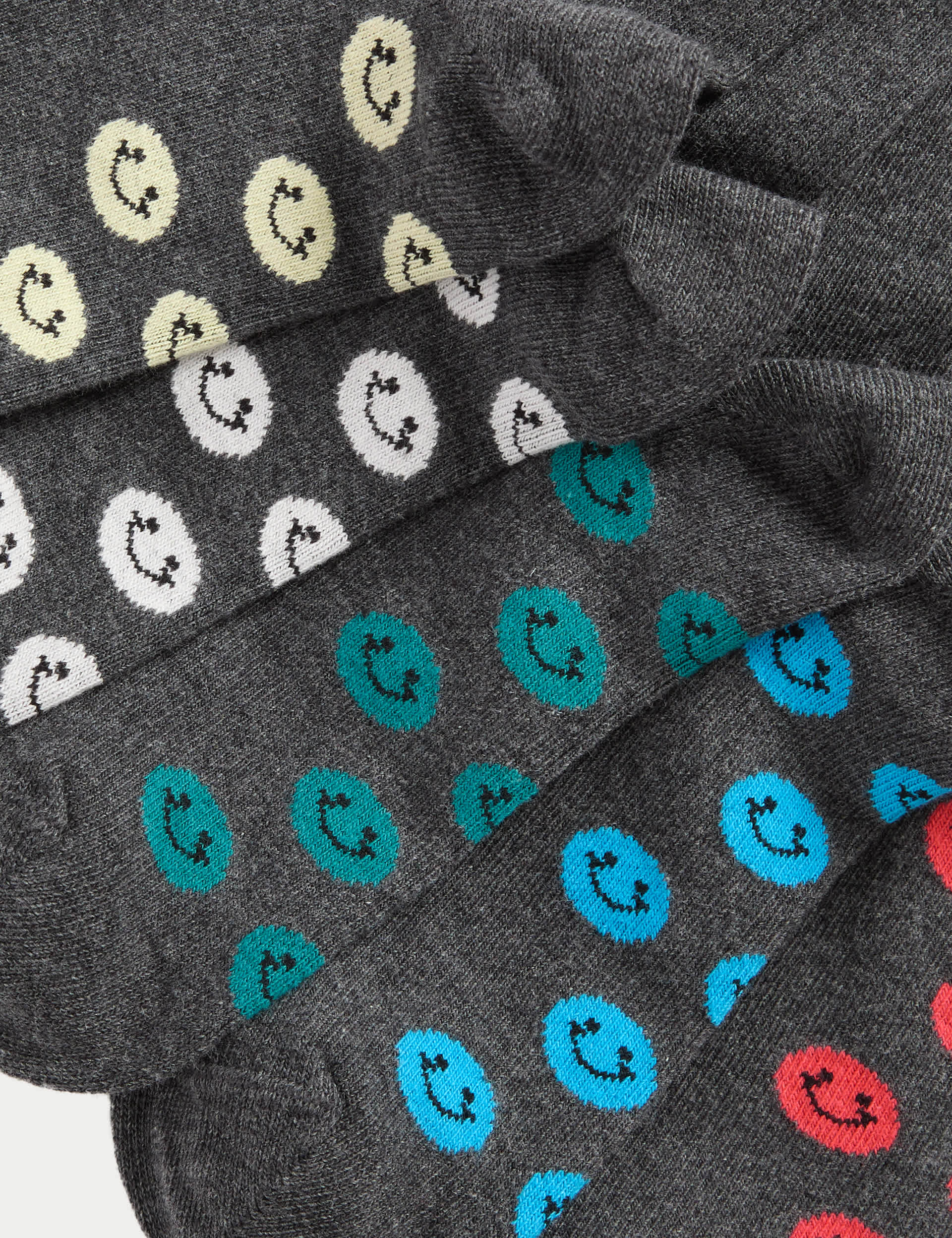 Happy Faces cotton rich school socks 5 pack, UK version