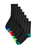 7 pack of school cotton-rich ankle socks (British brand)