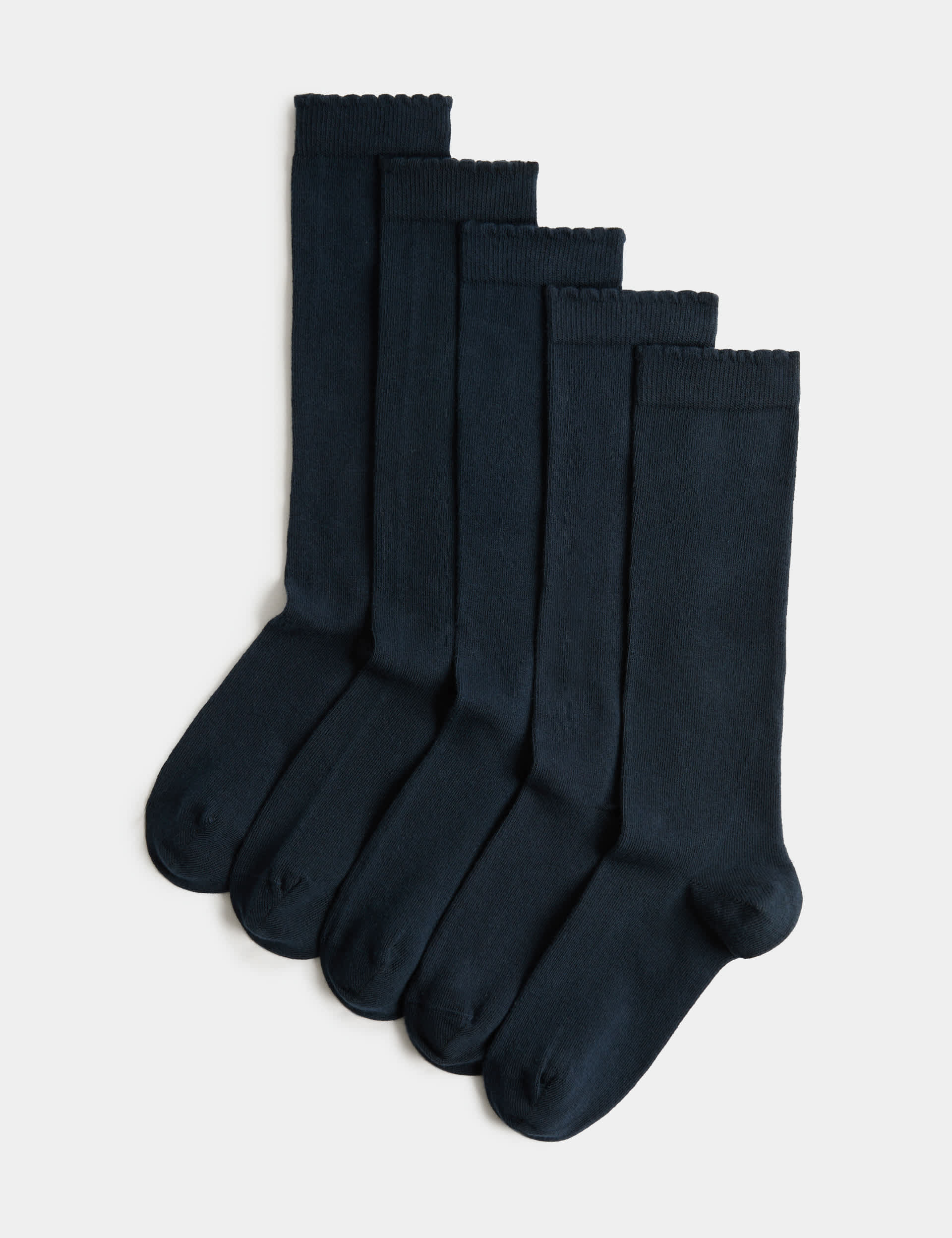 M&S 5 Pack Cotton Rich Knee High Socks (6 Small-7 Large)