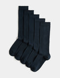 M&S 5 Pack Cotton Rich Knee High Socks (6 Small-7 Large)