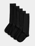 Cotton rich knee high socks 5-pack sizes 6 to 7, imported from the UK