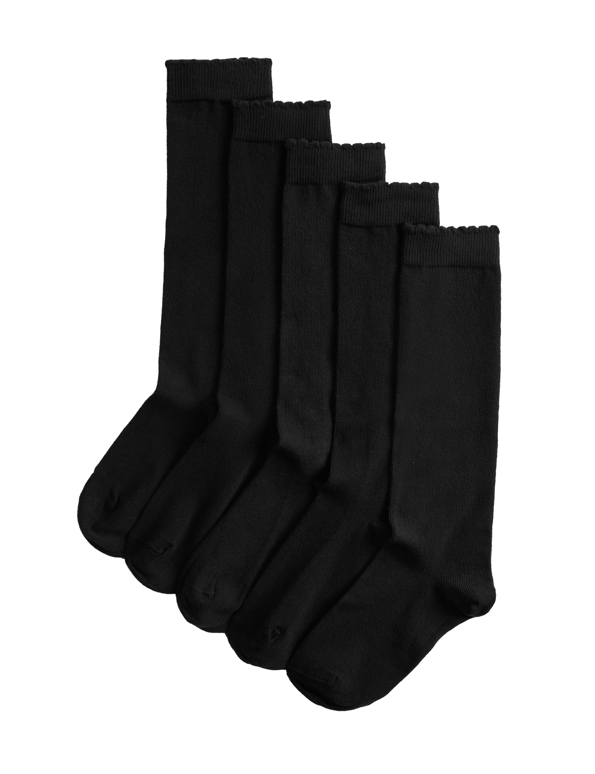 Cotton Rich Knee High Socks 5 Pack (6 Small-7 Large)