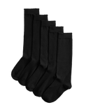 Cotton Rich Knee High Socks 5 Pack (6 Small-7 Large)
