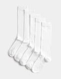 Cotton rich knee high socks 5-pack sizes 6 to 7, imported from the UK