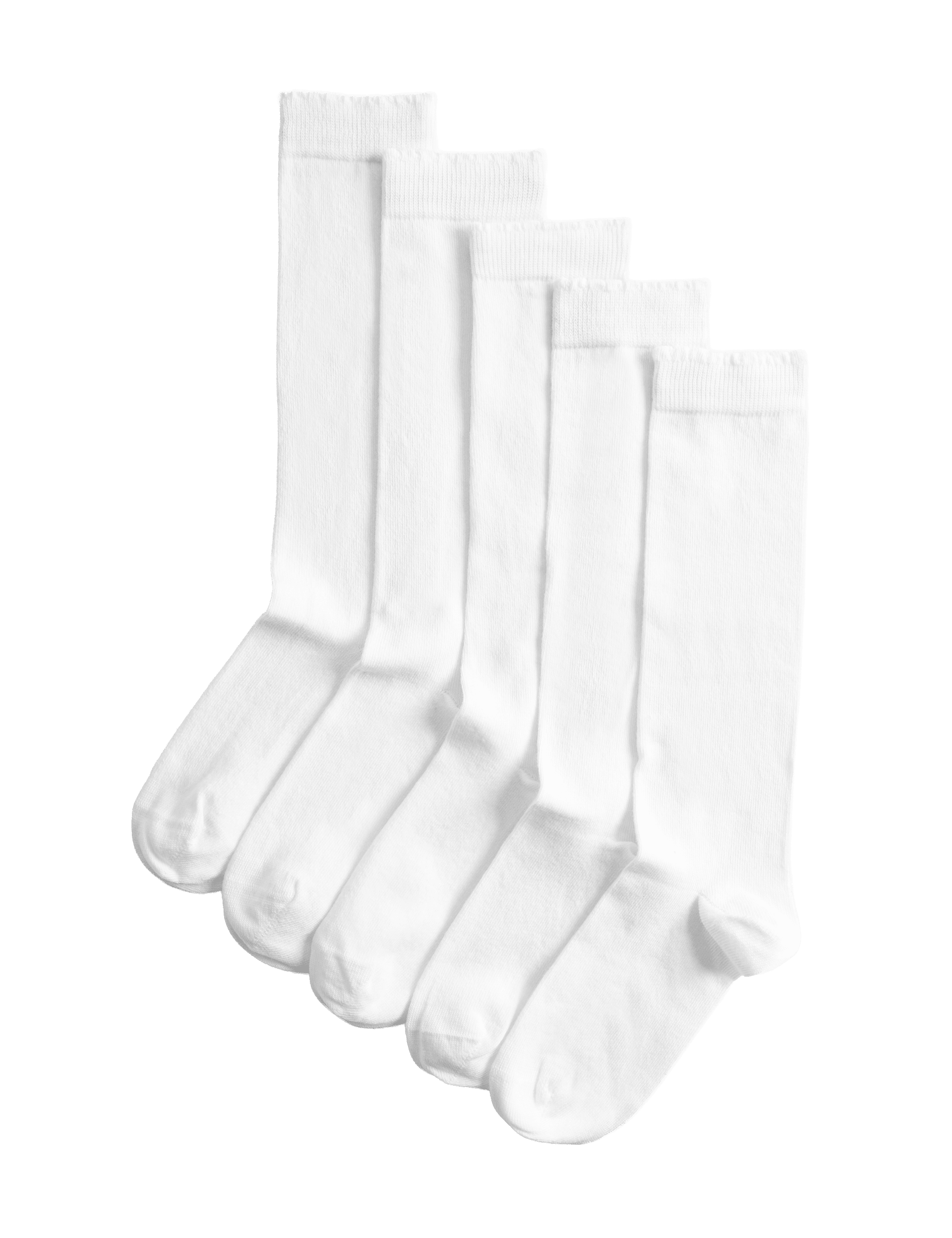Cotton Rich Knee High Socks 5 Pack (6 Small-7 Large)