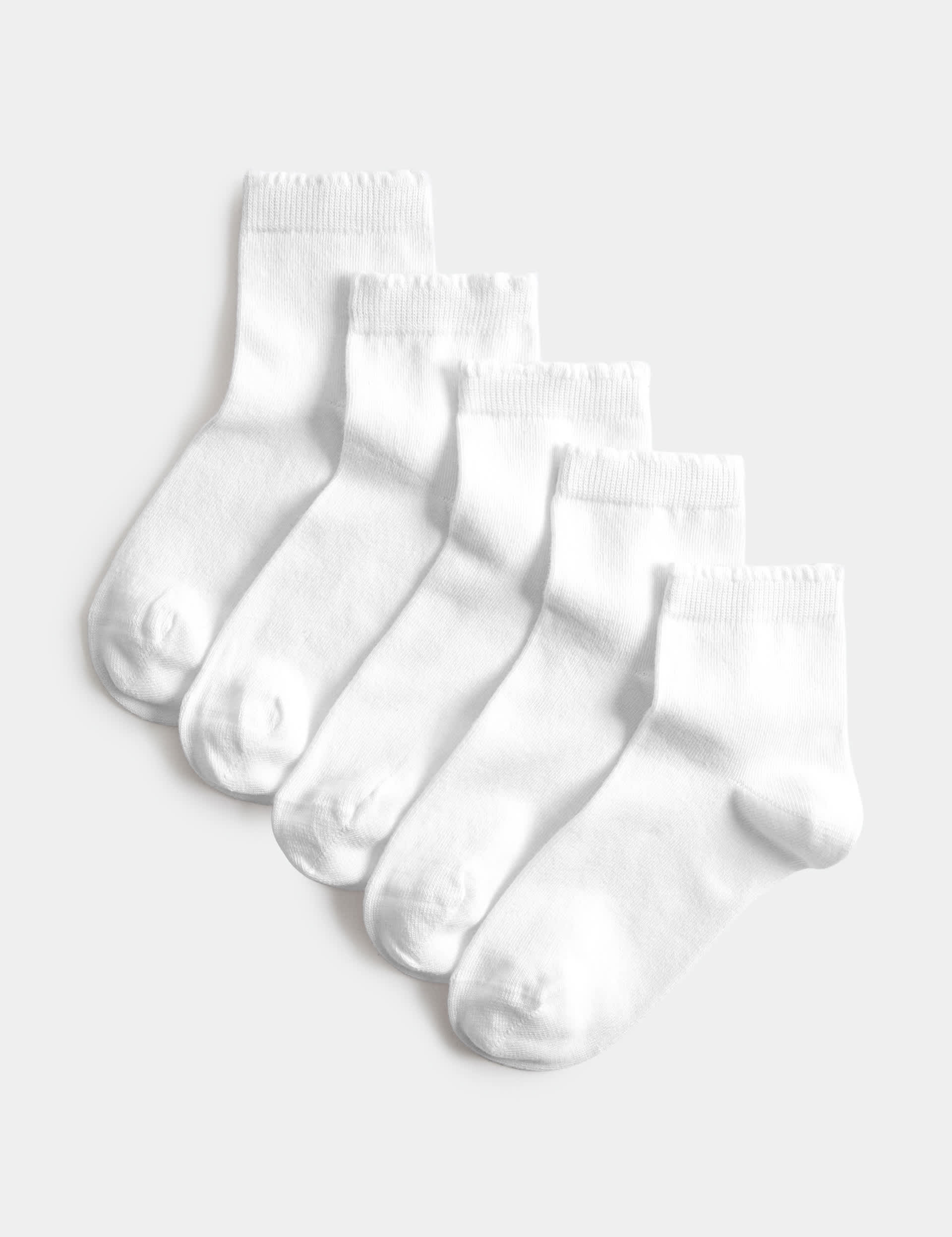 Cotton rich ankle socks for kids pack of 5, UK version
