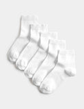 Cotton rich ankle socks for kids pack of 5, UK version