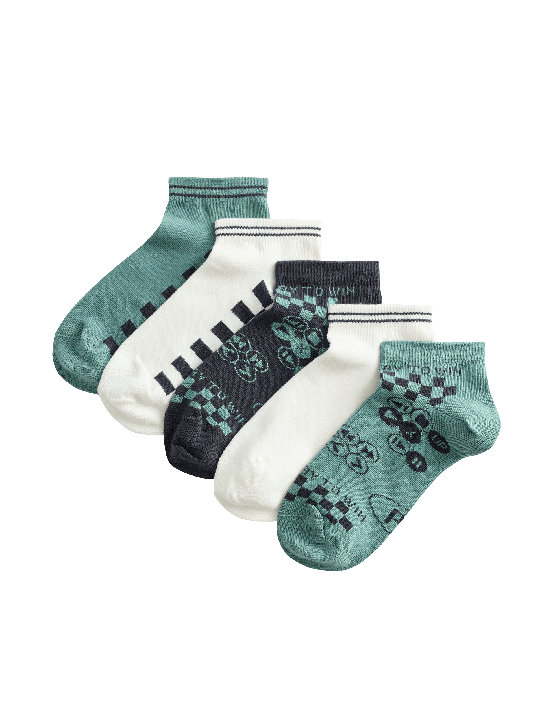 Gaming trainer liners 5 pack cotton stretch fit, UK version