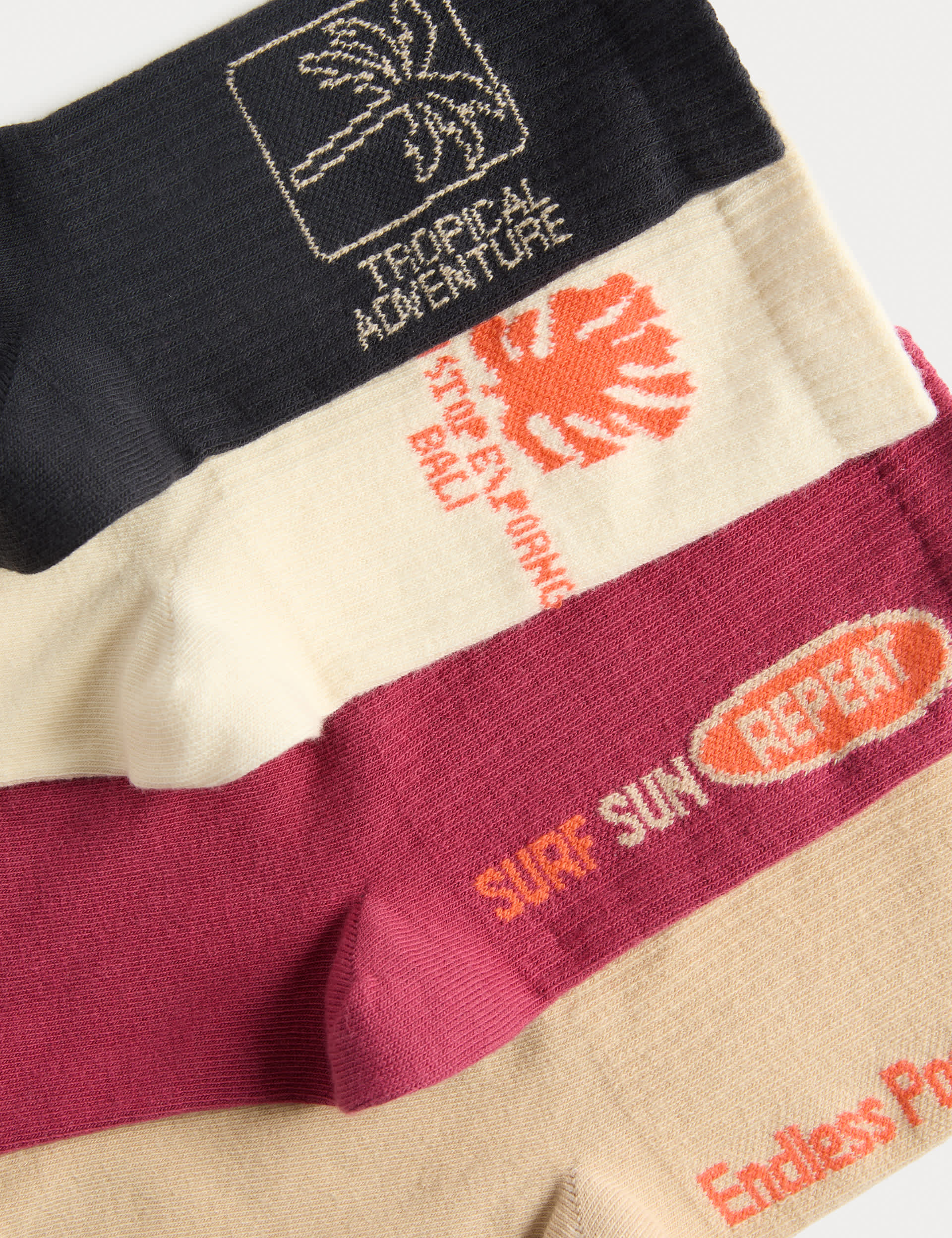 Cotton rich palm tree socks 4pk small to large (British brand)