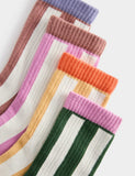 Cotton rich vertical stripe socks 4 pack - British product