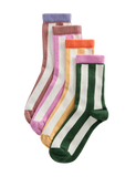 Cotton rich vertical stripe socks 4 pack - British product