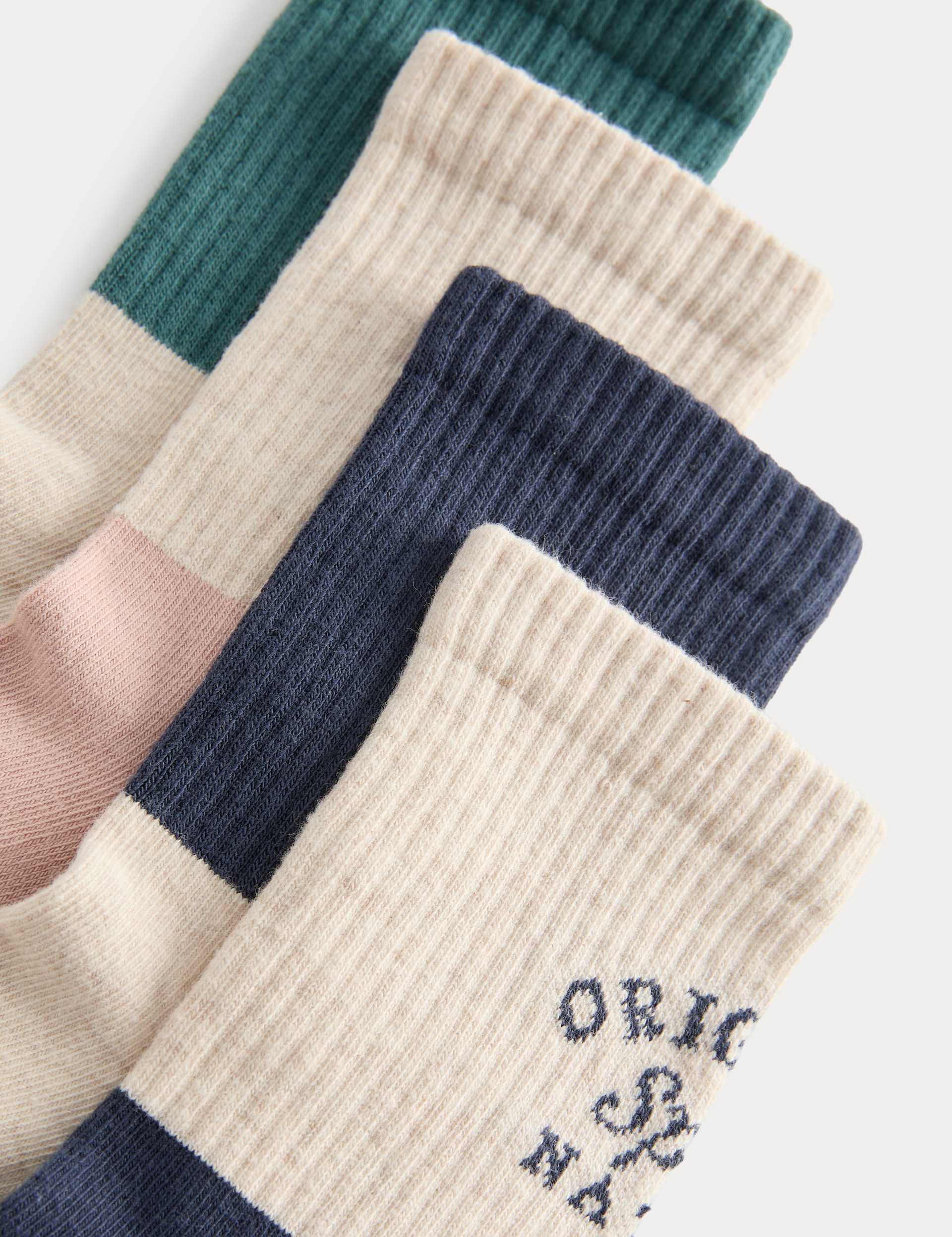 Cotton rich sports socks 4 pack contrast design, UK version