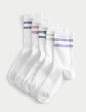 cotton rich rib stripe sports socks 5 pack, imported from the UK