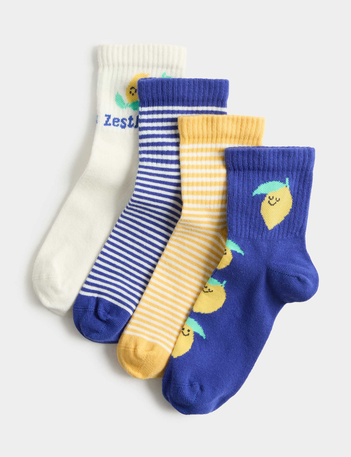 Cotton rich lemon socks 4 pack sizes 6 to 7, British brand
