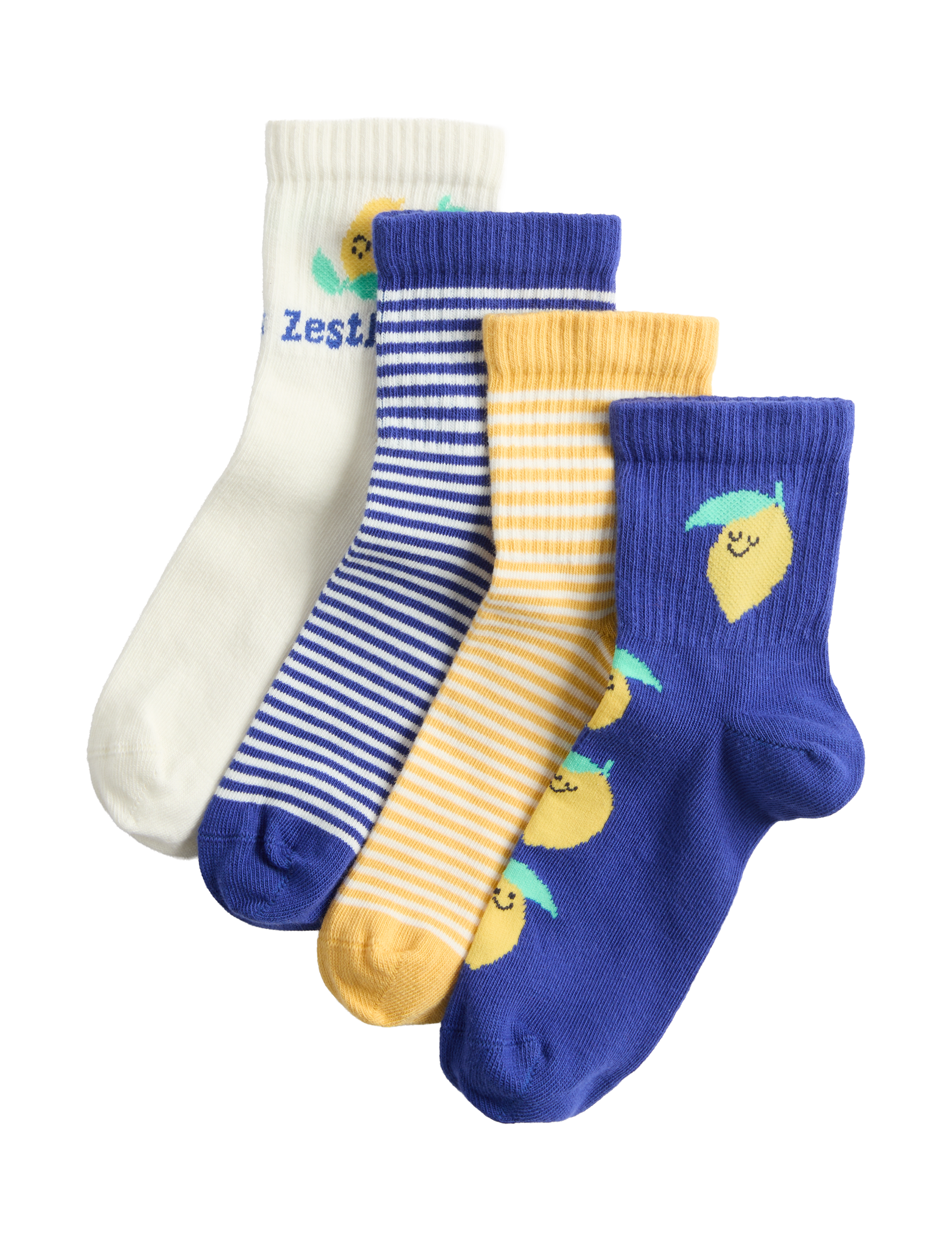 Cotton rich lemon socks 4 pack sizes 6 to 7, British brand