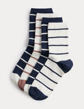 Ankle socks coloured rib stripe pack of 4, imported from the UK