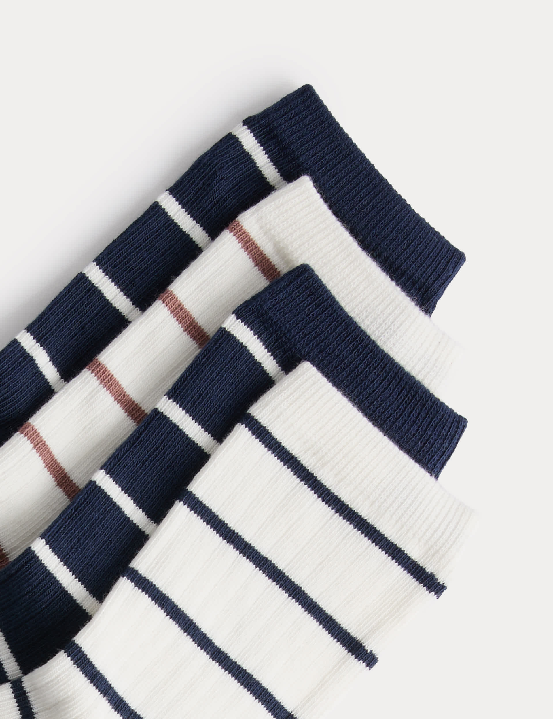 Ankle socks coloured rib stripe pack of 4, imported from the UK