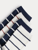 Ankle socks coloured rib stripe pack of 4, imported from the UK