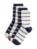 Ankle socks coloured rib stripe pack of 4, imported from the UK