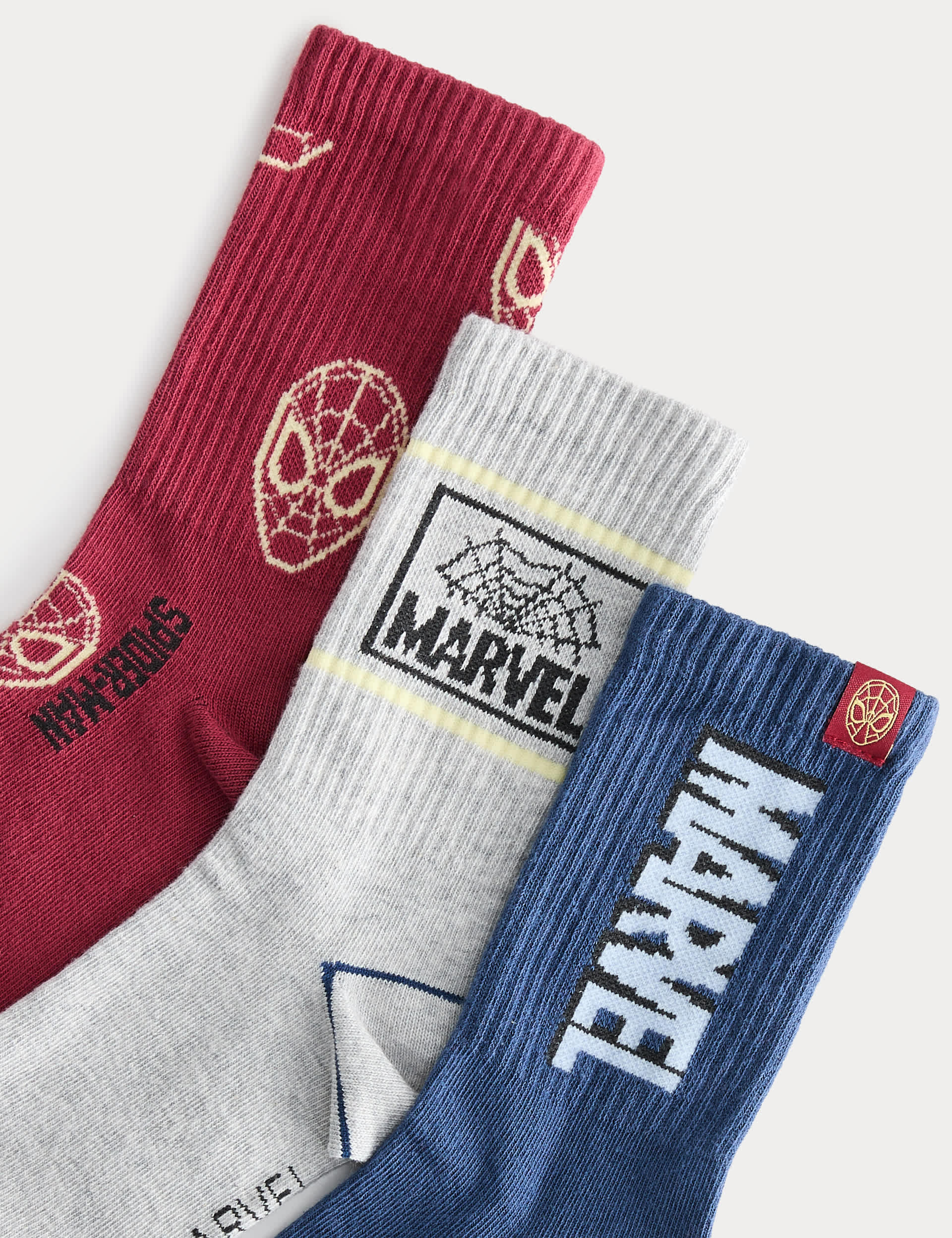 Spider-Man cotton rich ankle socks 3 pack, imported from the UK