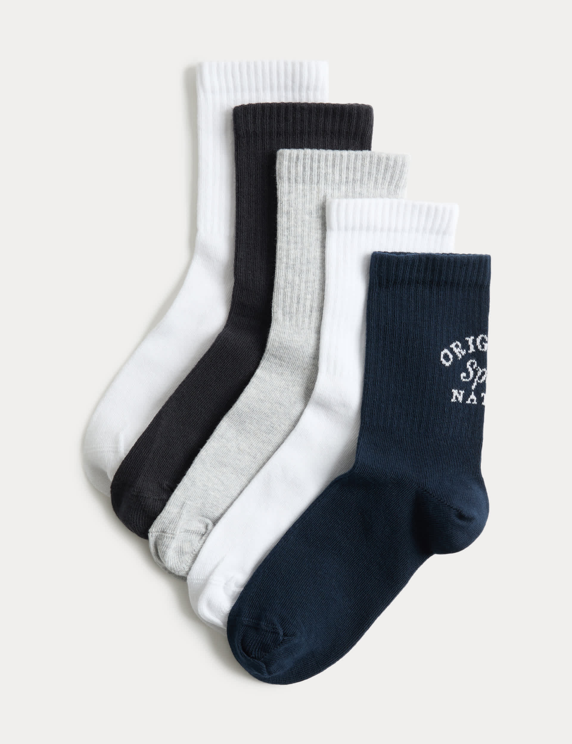 Cotton rich sports socks 5 pack sizes 6-7 (British brand)