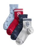 Cotton rich football socks 4 pack sizes 6-7, imported from the UK
