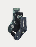 Minecraft 3 pack cotton-rich socks size 6-7, imported from the UK