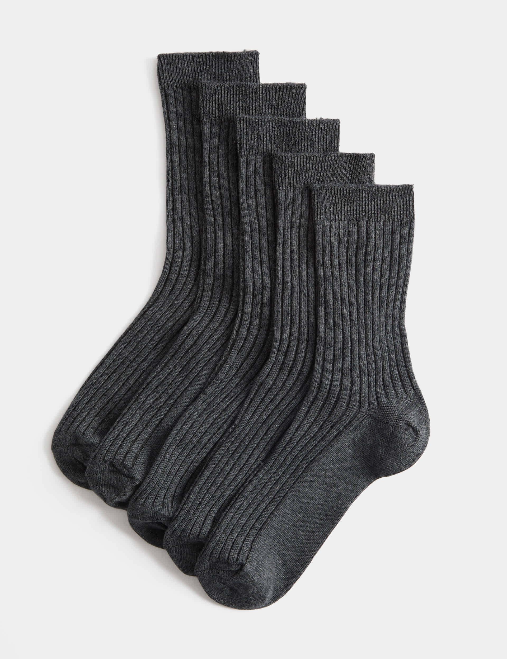 Ribbed school socks 5 pack ankle length Freshfeet technology, UK version
