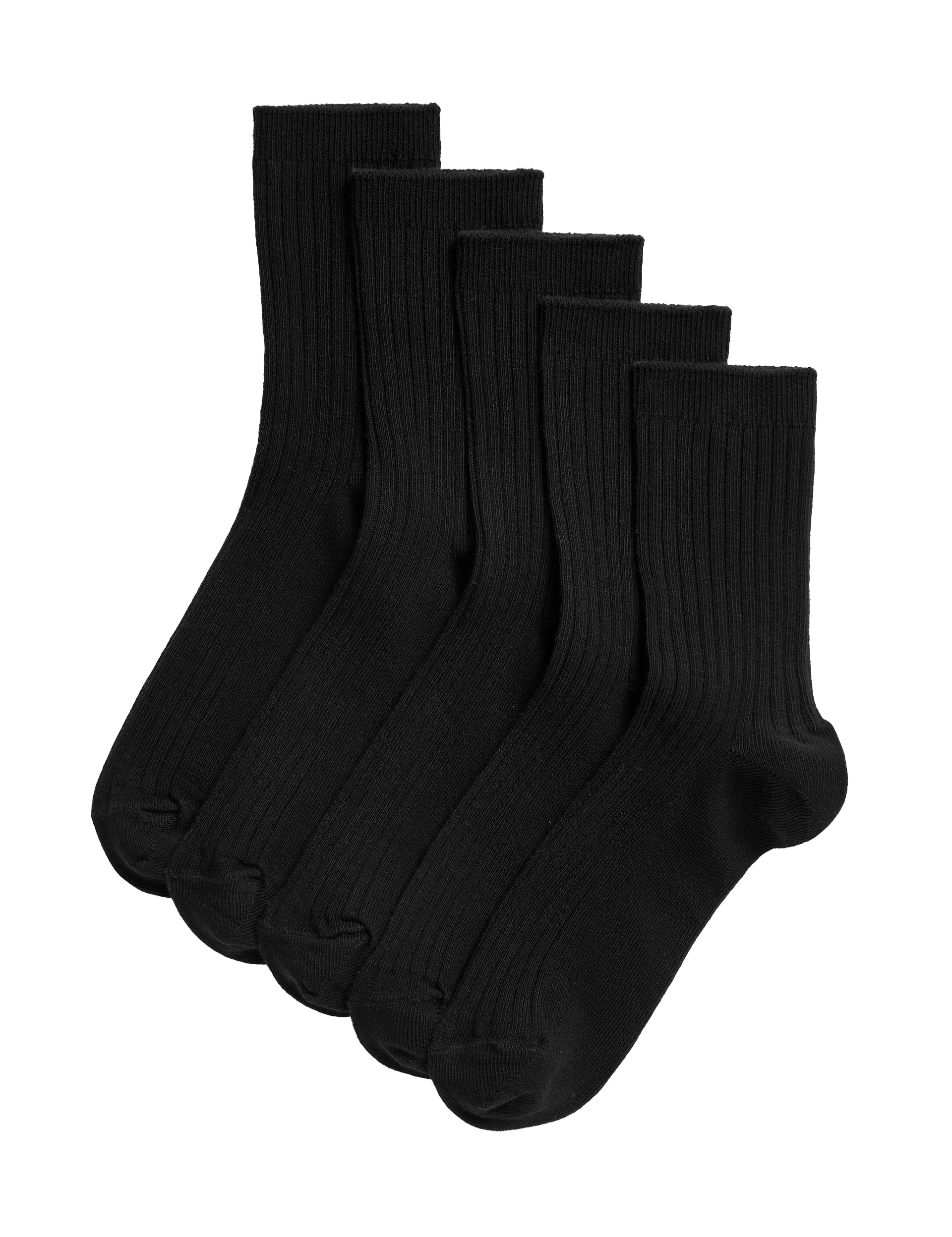 Ribbed School Socks 5-Pack