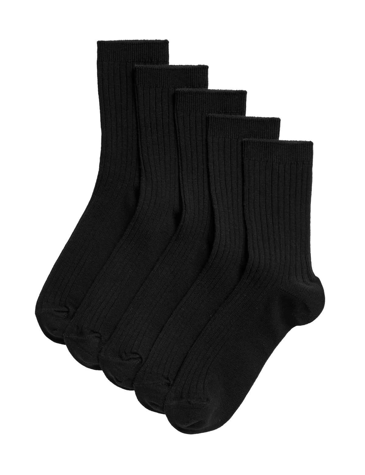 Ribbed School Socks 5-Pack