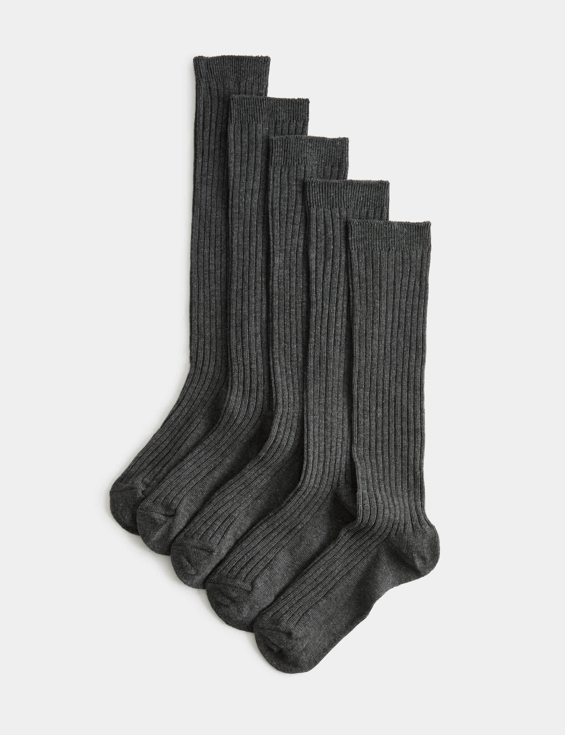 5 pack long ribbed school socks - British product