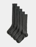 5 pack long ribbed school socks - British product