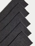 5 pack long ribbed school socks - British product